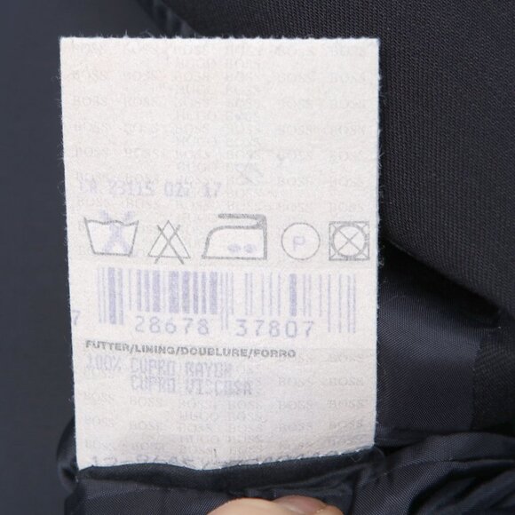 Hugo Boss Einstein Sigma Suit 100% Virgin Wool Crepe Black Classic Blazer Pants - Picture 15 of 16